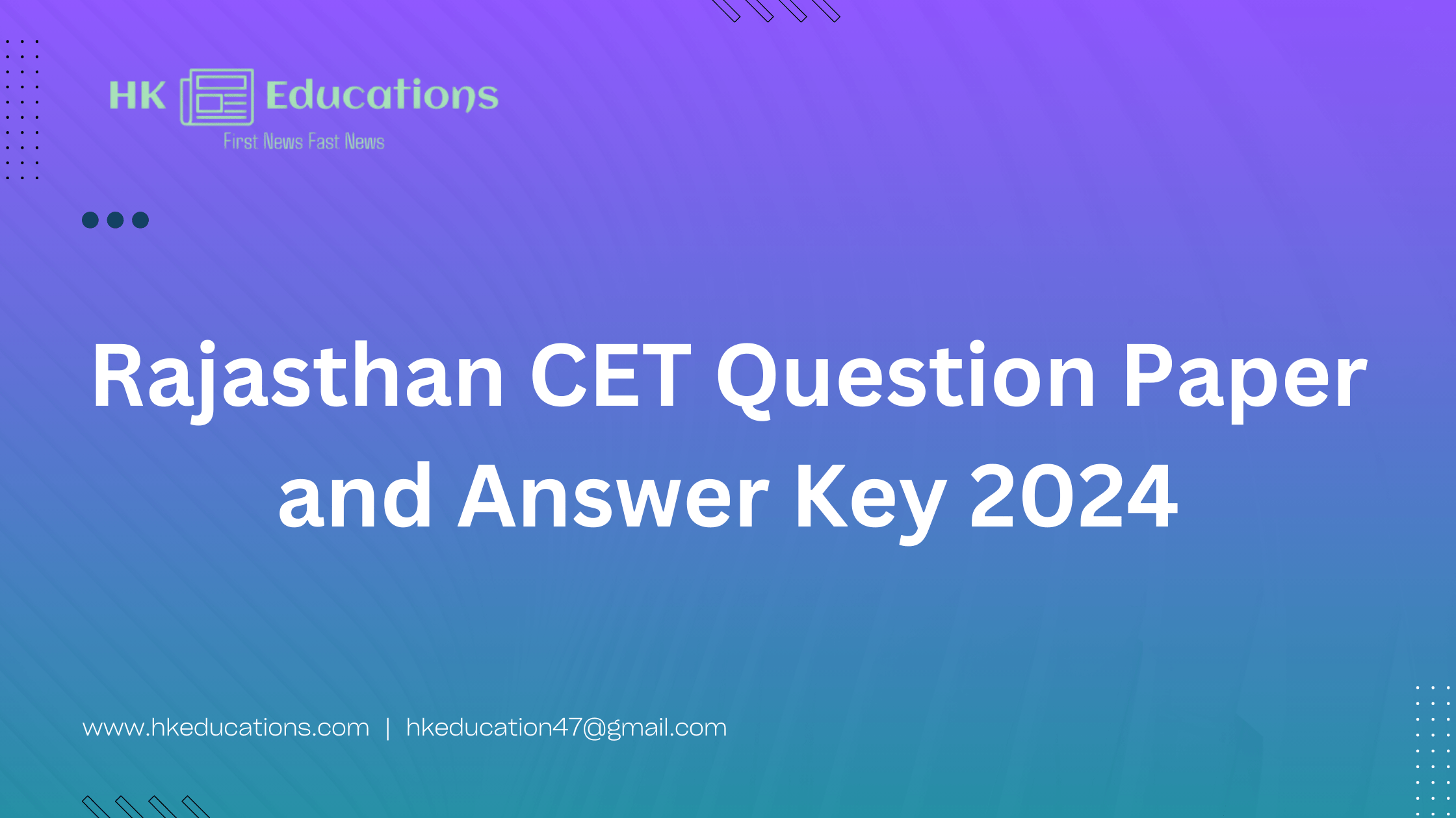 Rajasthan CET Question Paper and Answer Key 2024
